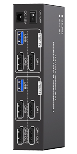 8K@60Hz Displayport KVM Switch 2x2