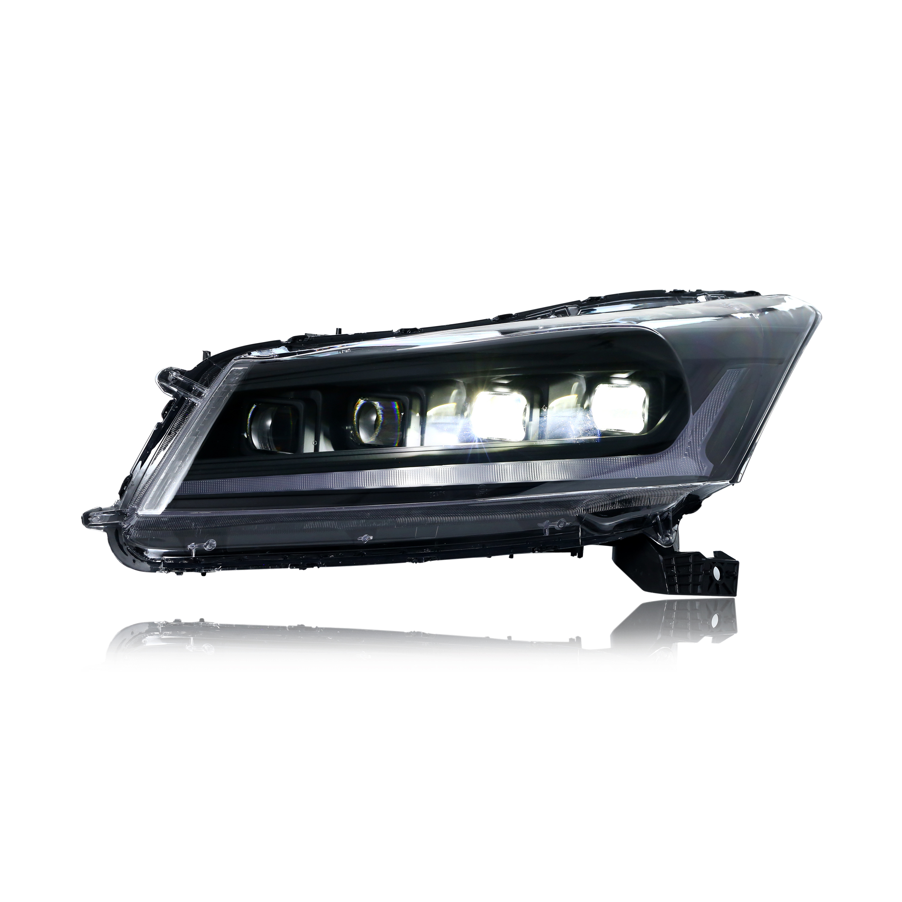 Driver Side Headlight Assembly For Honda Accord 2008-2012 Sedan - Halogen, Includes Bulbs, Direct Fit