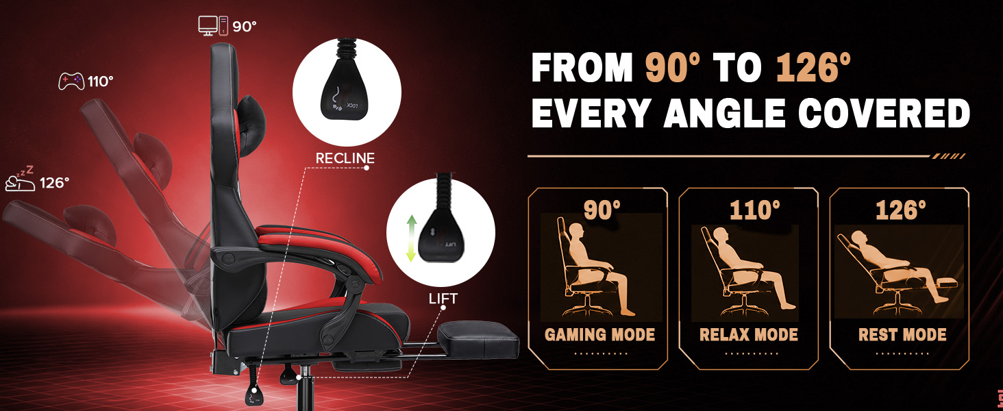 Gaming Chair with Footrest