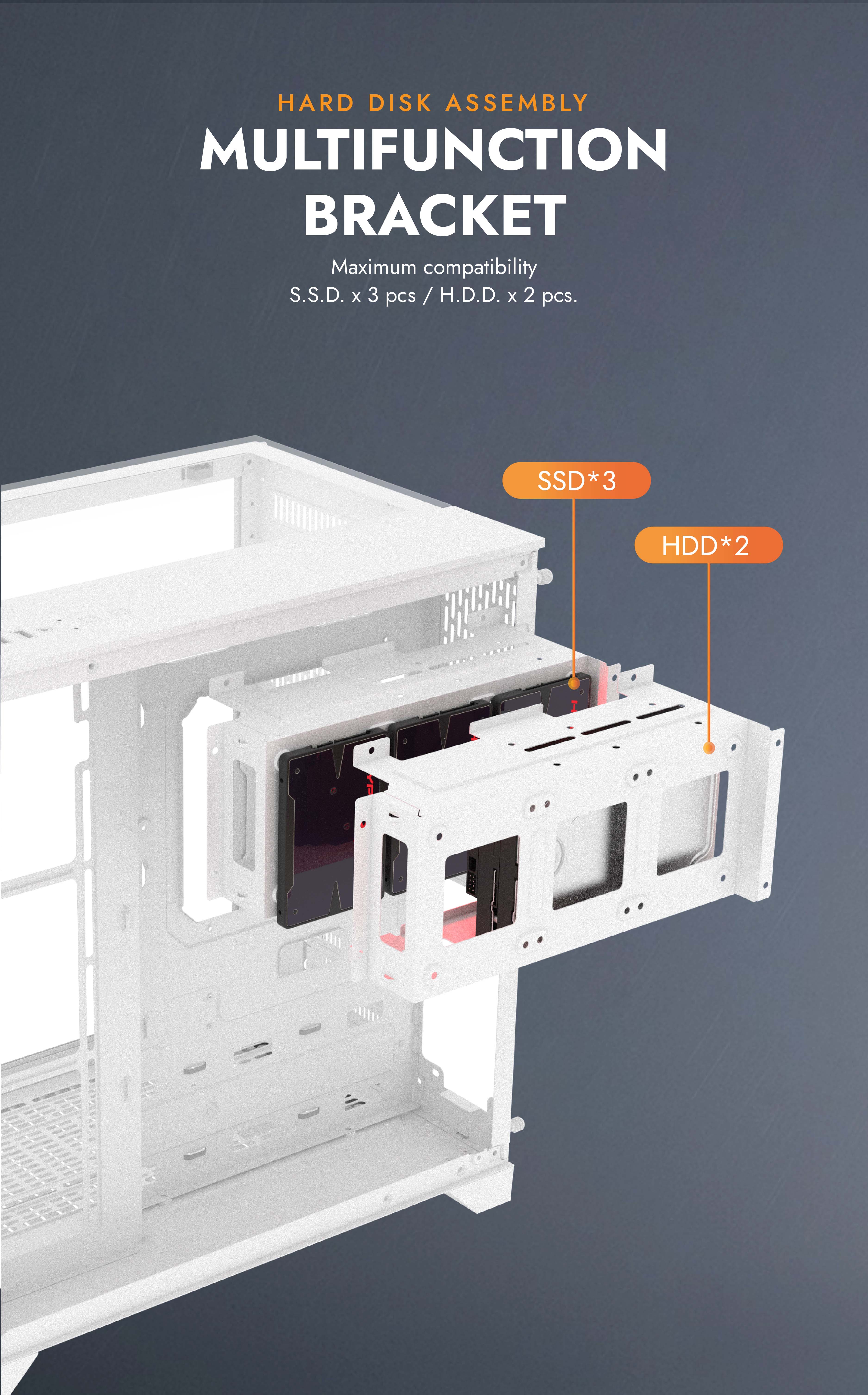 darkFlash L280, ATX Mid-Tower PC Gaming Case with Dual Real-Time Display