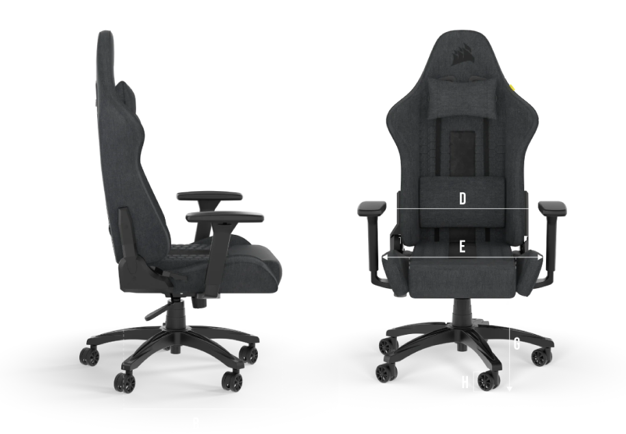 Corsair TC100 Relaxed Gaming Chair (Black Blue Leatherette)
