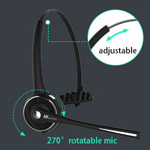 270° Rotatable Microphone &amp; Adjustable Headband
