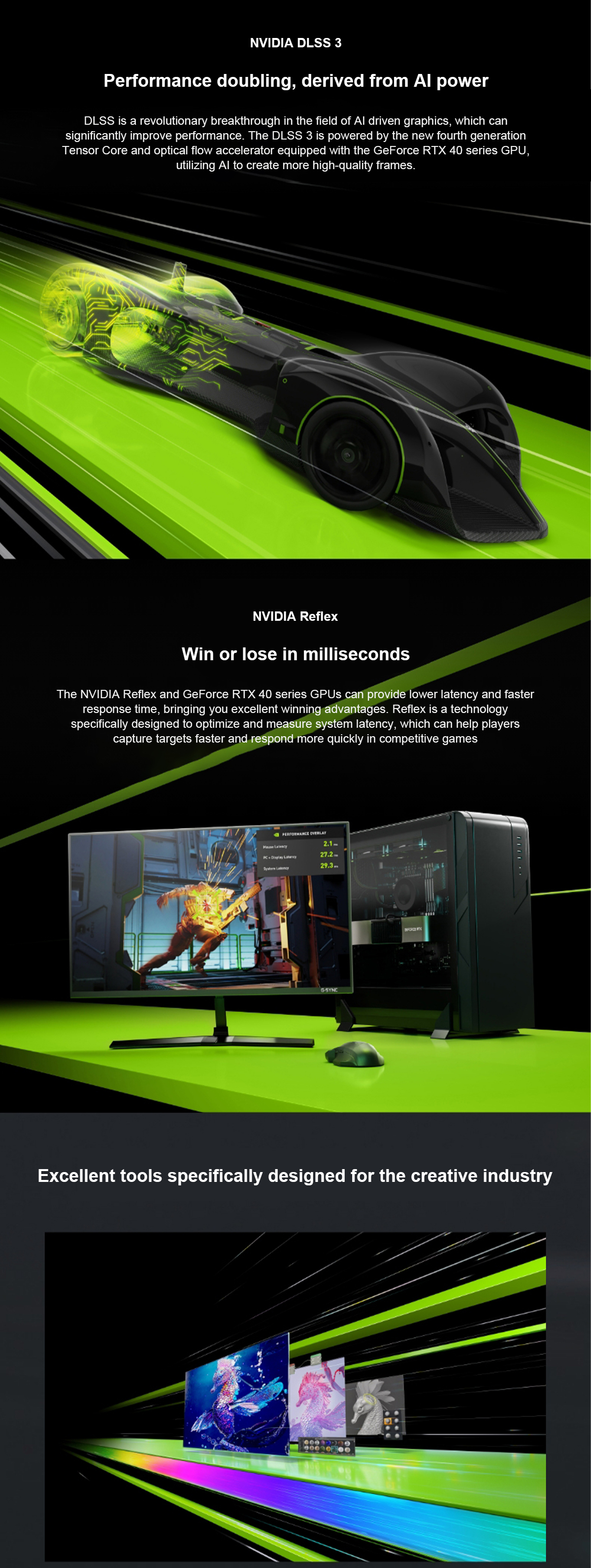 AX Gaming GeForce RTX 4070 X3W OC 12GB GDDR6X HDMI 2.1a,DP 1.4a