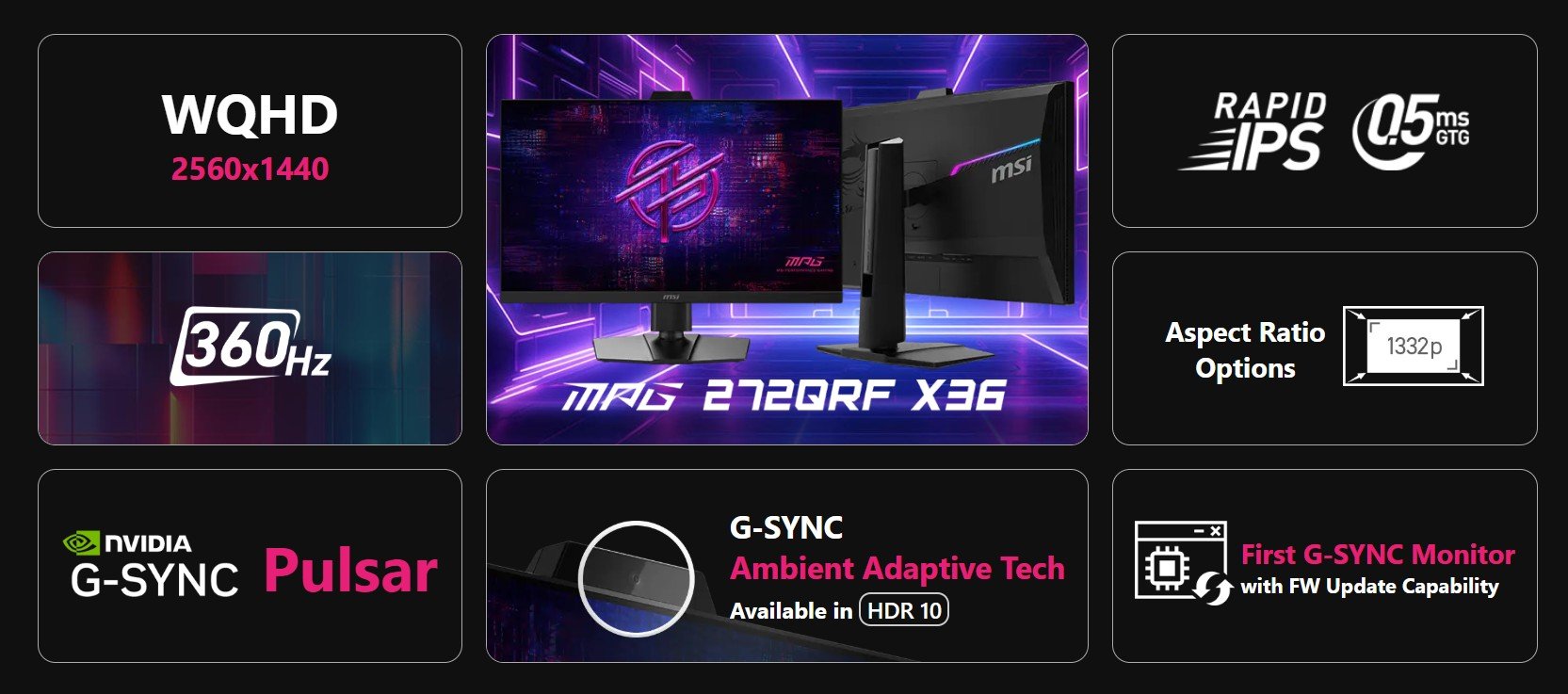 MSI MPG 272QRF X36 27” WQHD Gaming Monitor