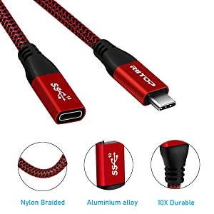 USB 3.1 Type C Male to Female Extension Charging & Sync