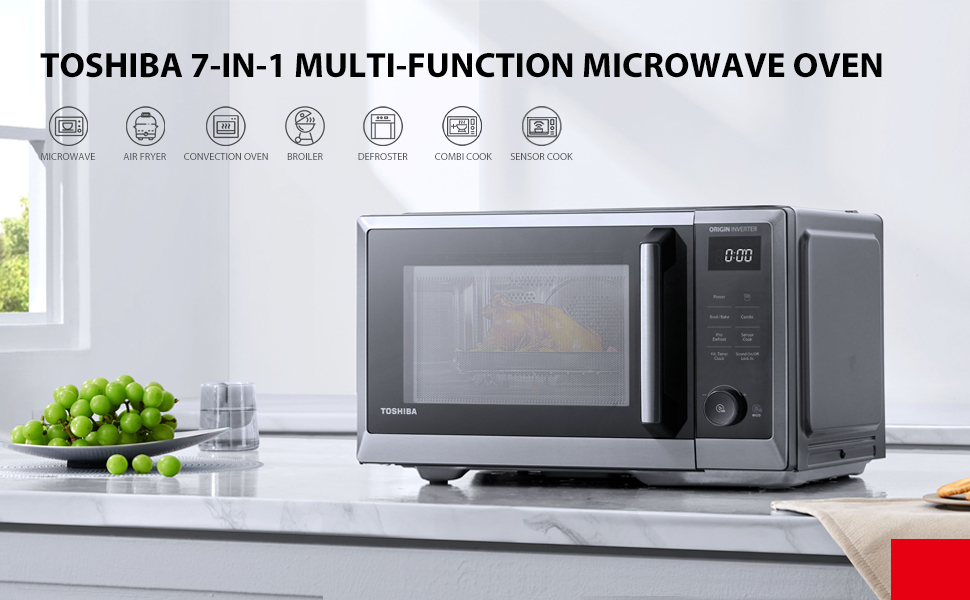 Toshiba 7in1 Countertop Microwave Oven with Air Fryer, Inverter