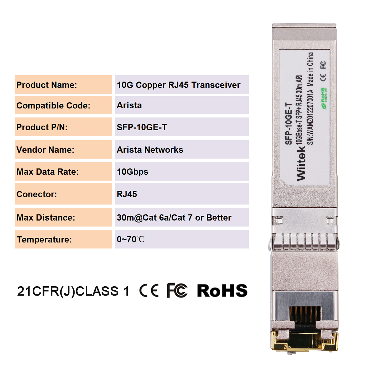 10G SFP+ Copper Transceiver 30m