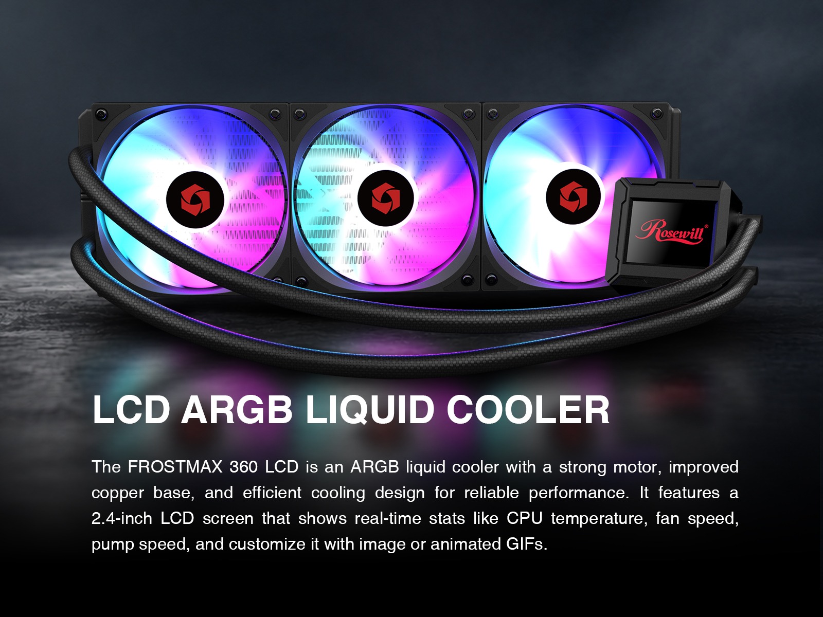 Rosewill AURA GL360 LCD All-in-One CPU Cooler