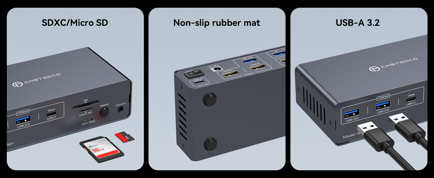 USB C HDMI KVM Switch 2 Monitors 2 Computers, HDMI 4K@60Hz EDID KVM Swiches