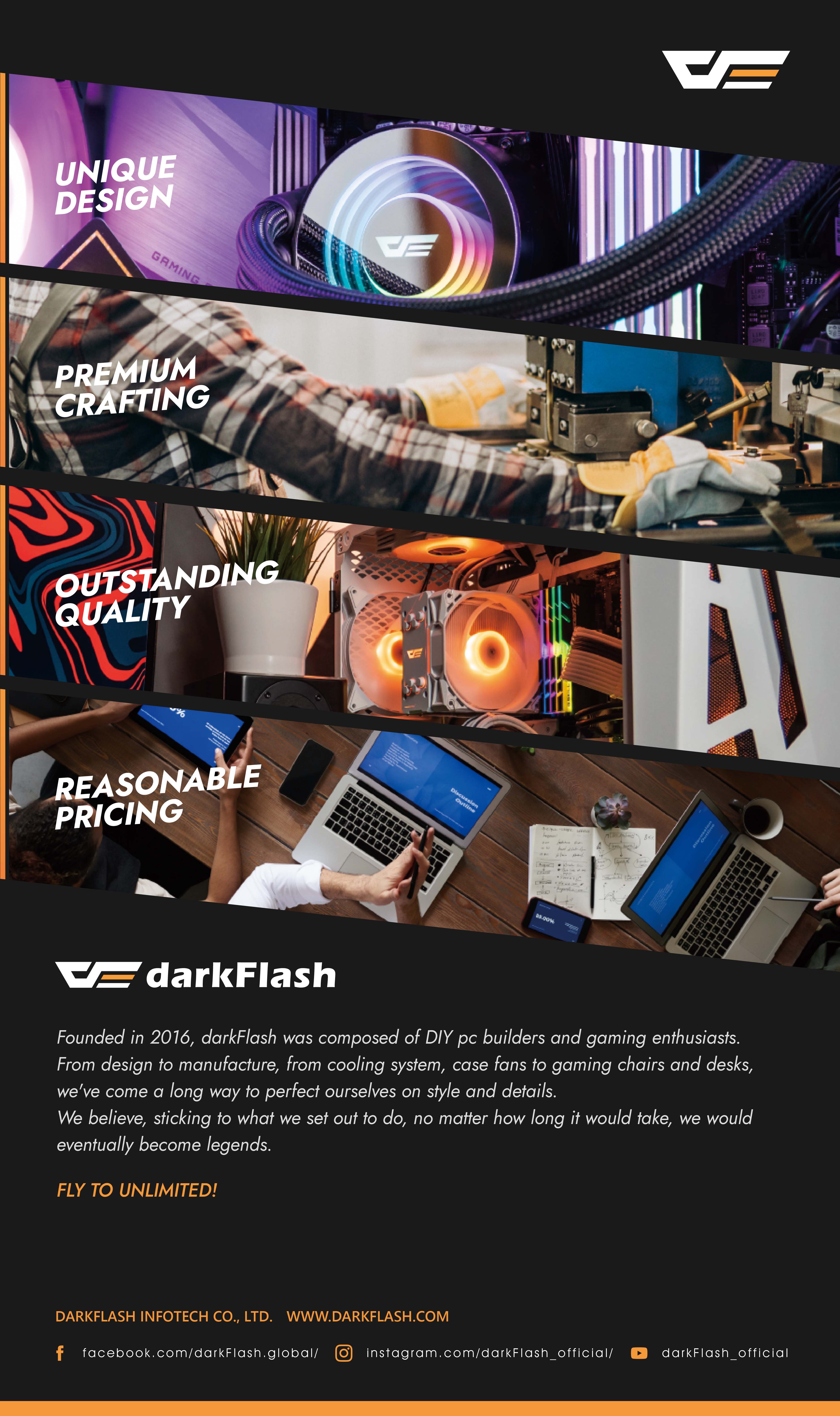 darkFlash L280, ATX Mid-Tower PC Gaming Case with Dual Real-Time Display