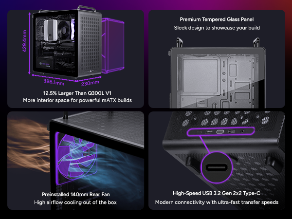 Cooler Master QUBE 340 Micro-ATX Compact -Tower PC Case  - Black