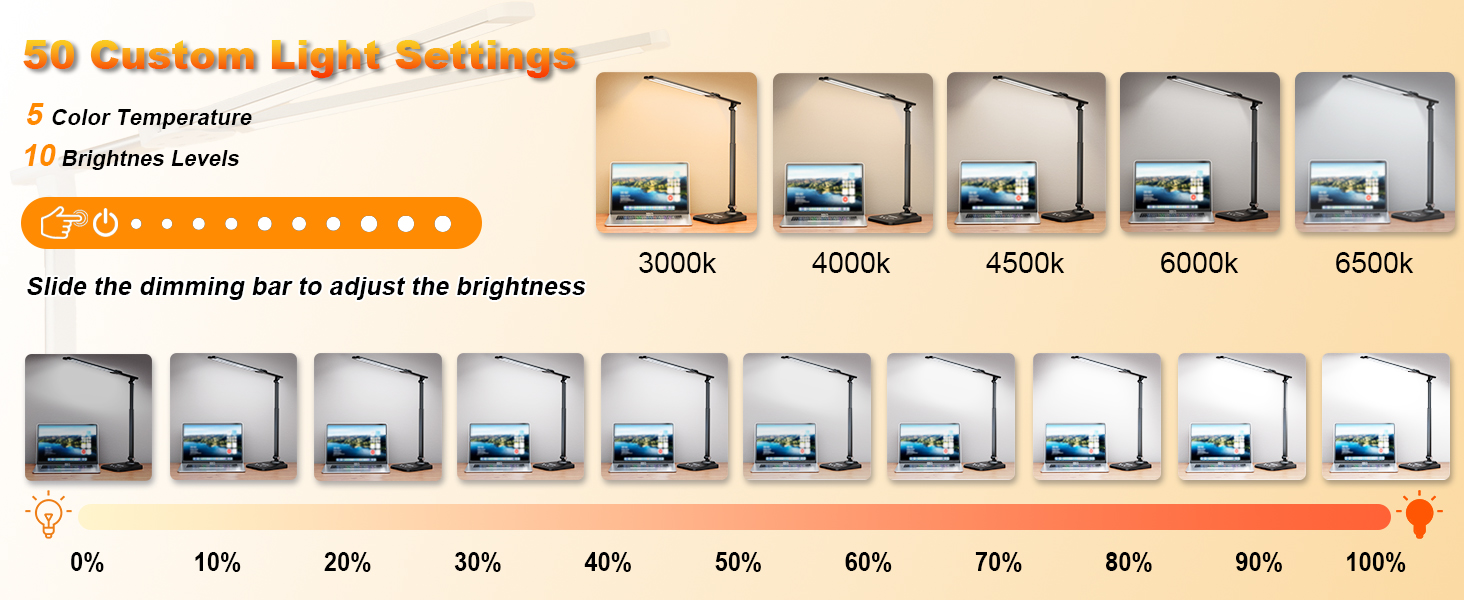 Stepless Dimming LED Desk Lamp