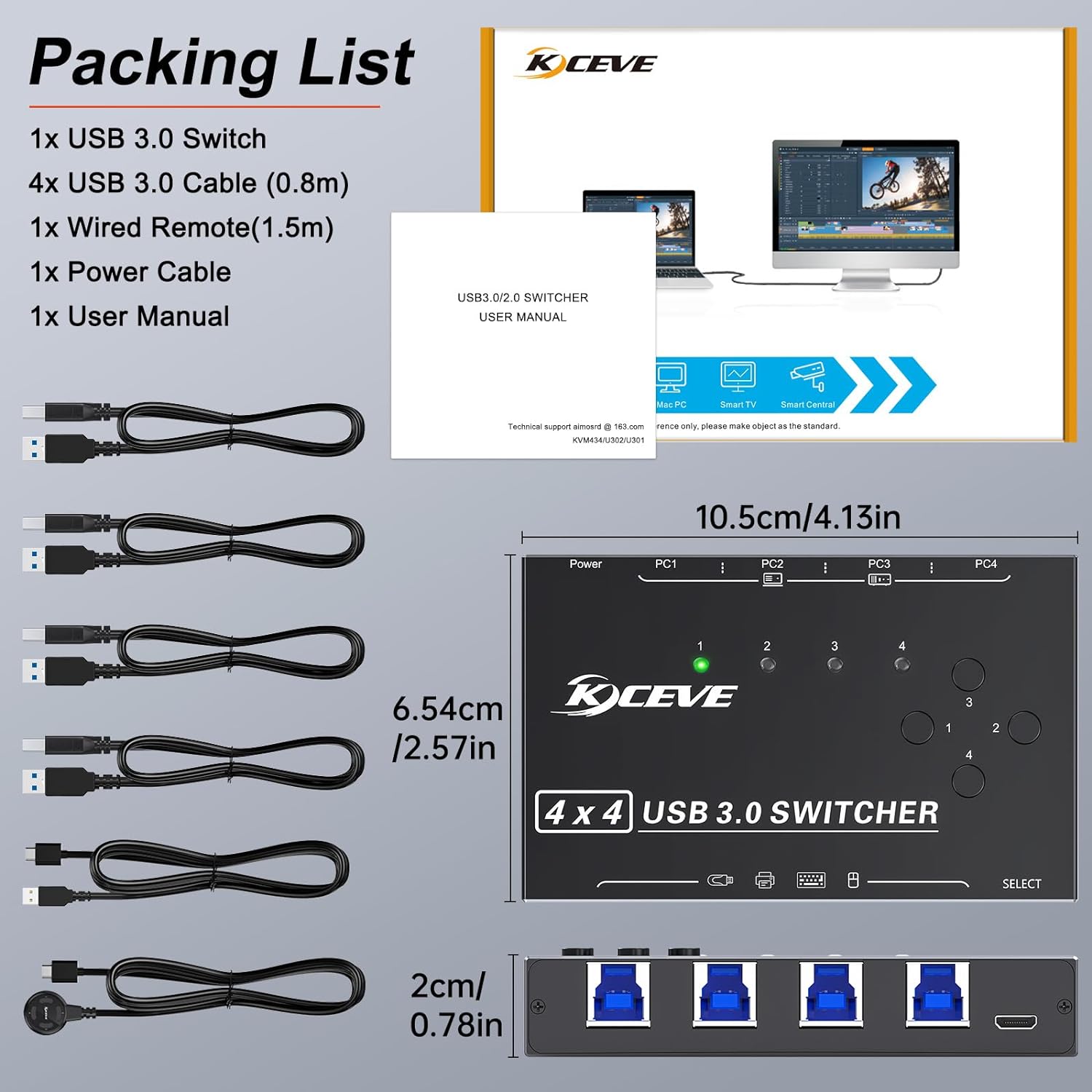 4 Ports USB 3.0 Switch