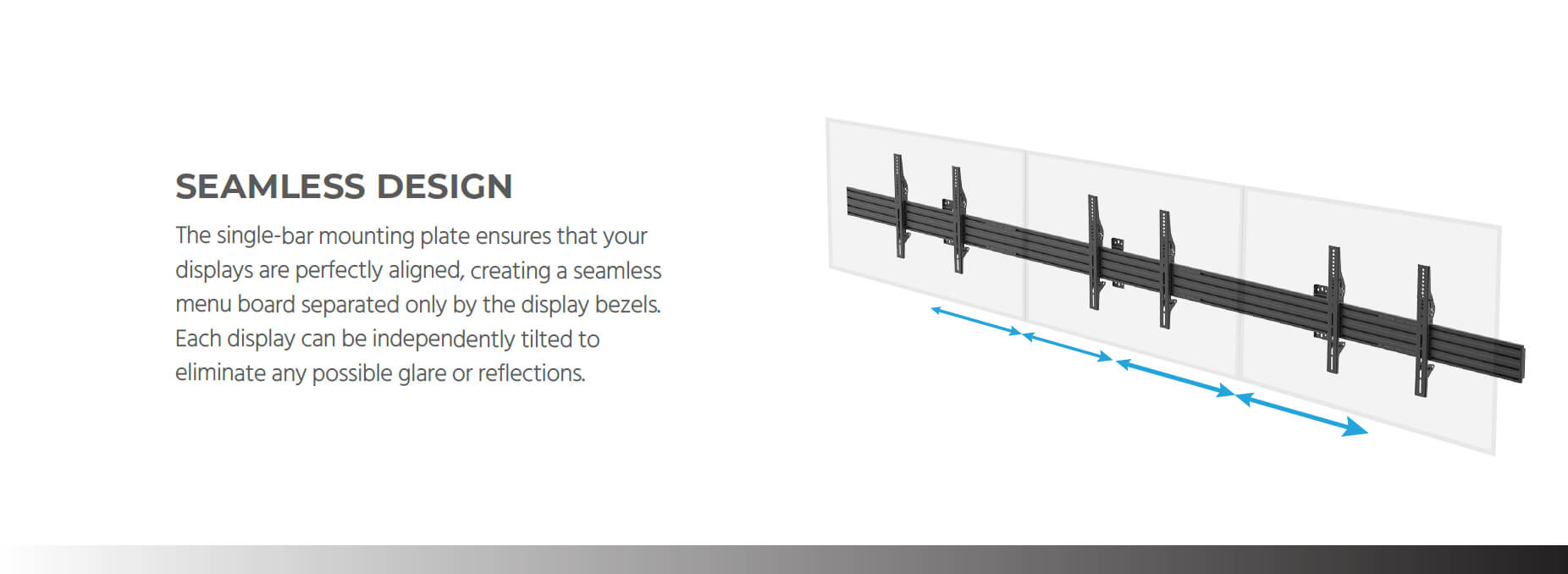 thumbnail interactive-video image 1 of Monoprice 3x1 Menu Board Wall Mount For Screens Between 32in To... 1 of 14