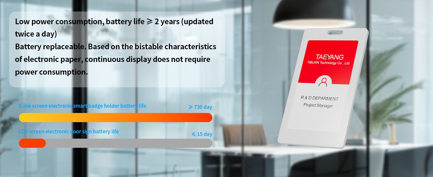 TiBurn E-Ink Smart Badge Holder