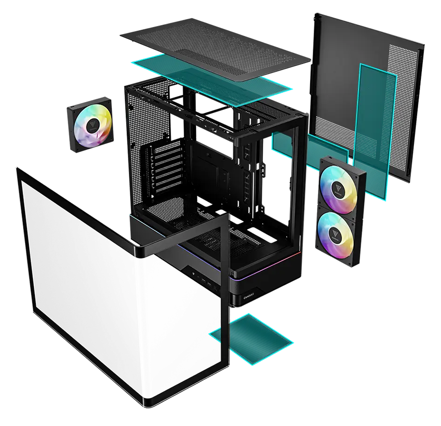 Gamdias ATLAS M5 CG Black ATX Mid Tower Computer Case