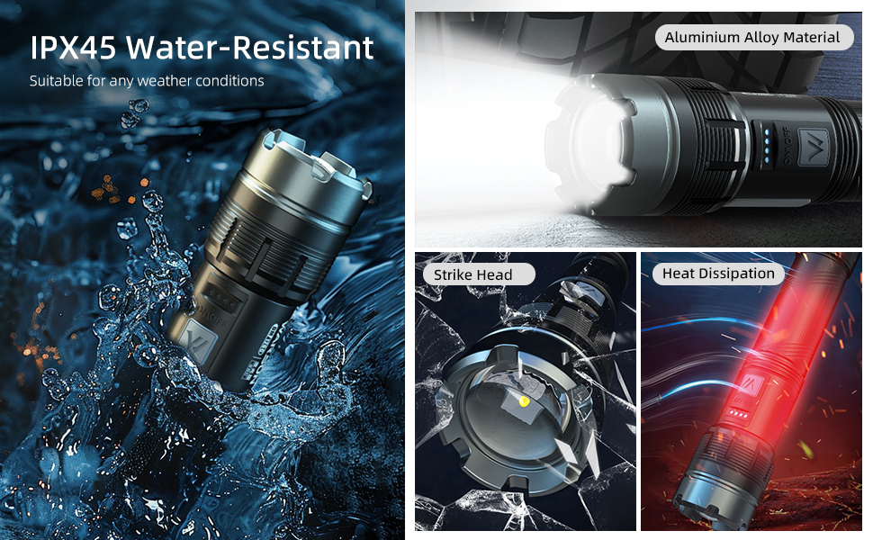 IPX45 Water-Resistant,Strike Head,Heat Dissipation Aluminium Alloy Material