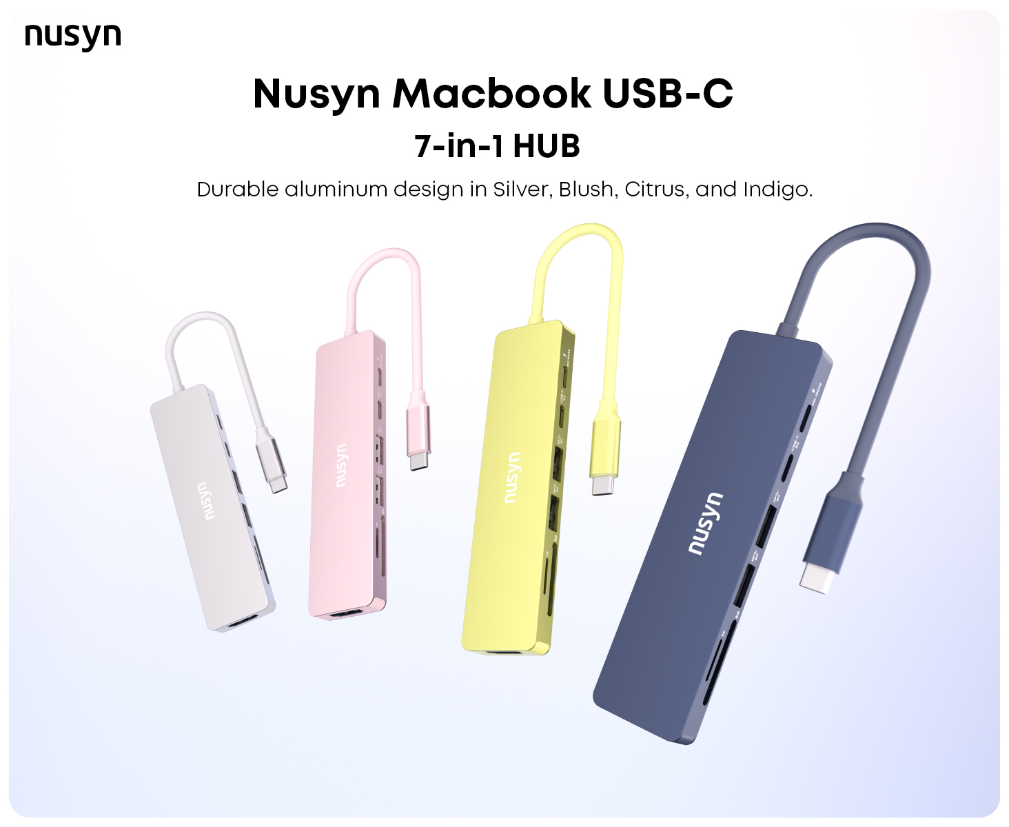 Nusyn Macbook USB-C 7-in-1 Hub (4 color)