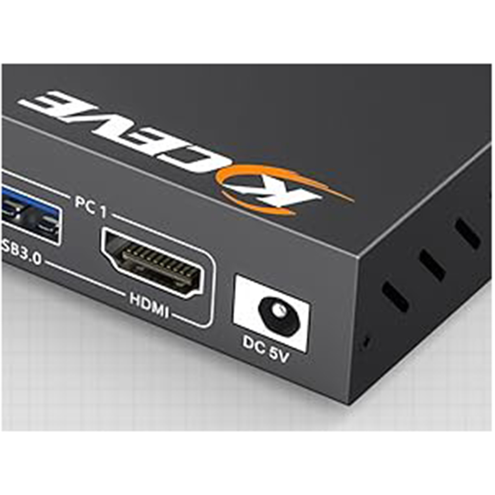 12V power adapter (included) Make KVM work smoother and more stable when using high-power USB device