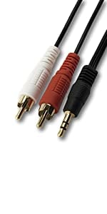 SatelliteSale 3.5mm Aux Male to 2-RCA Cable