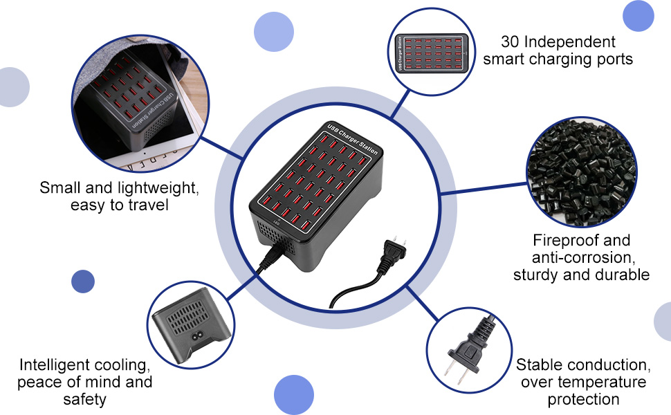 30-Port 150W(30A) USB Charger