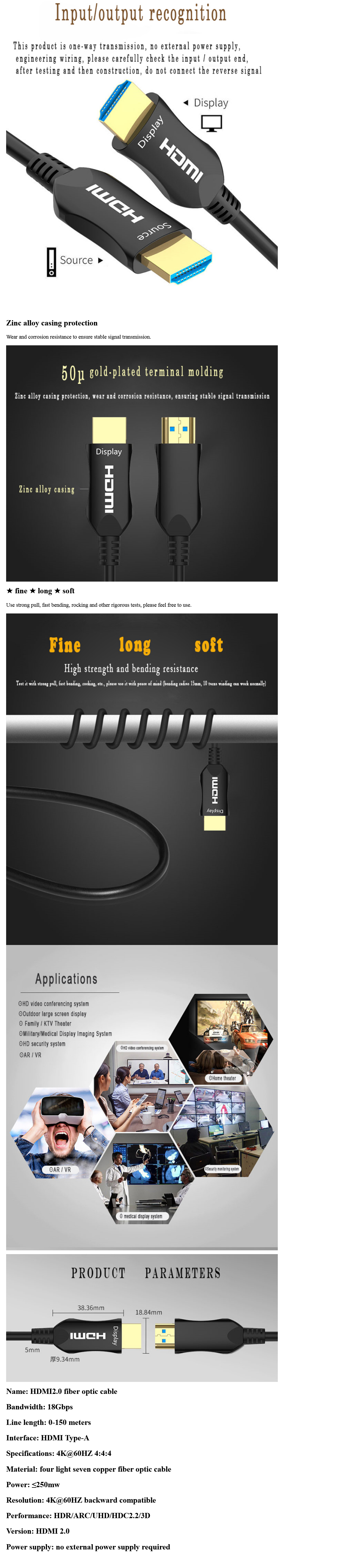 1 x RAW Customer Returns FeizLink 4K HDMI Cable 12m Fibre Optic