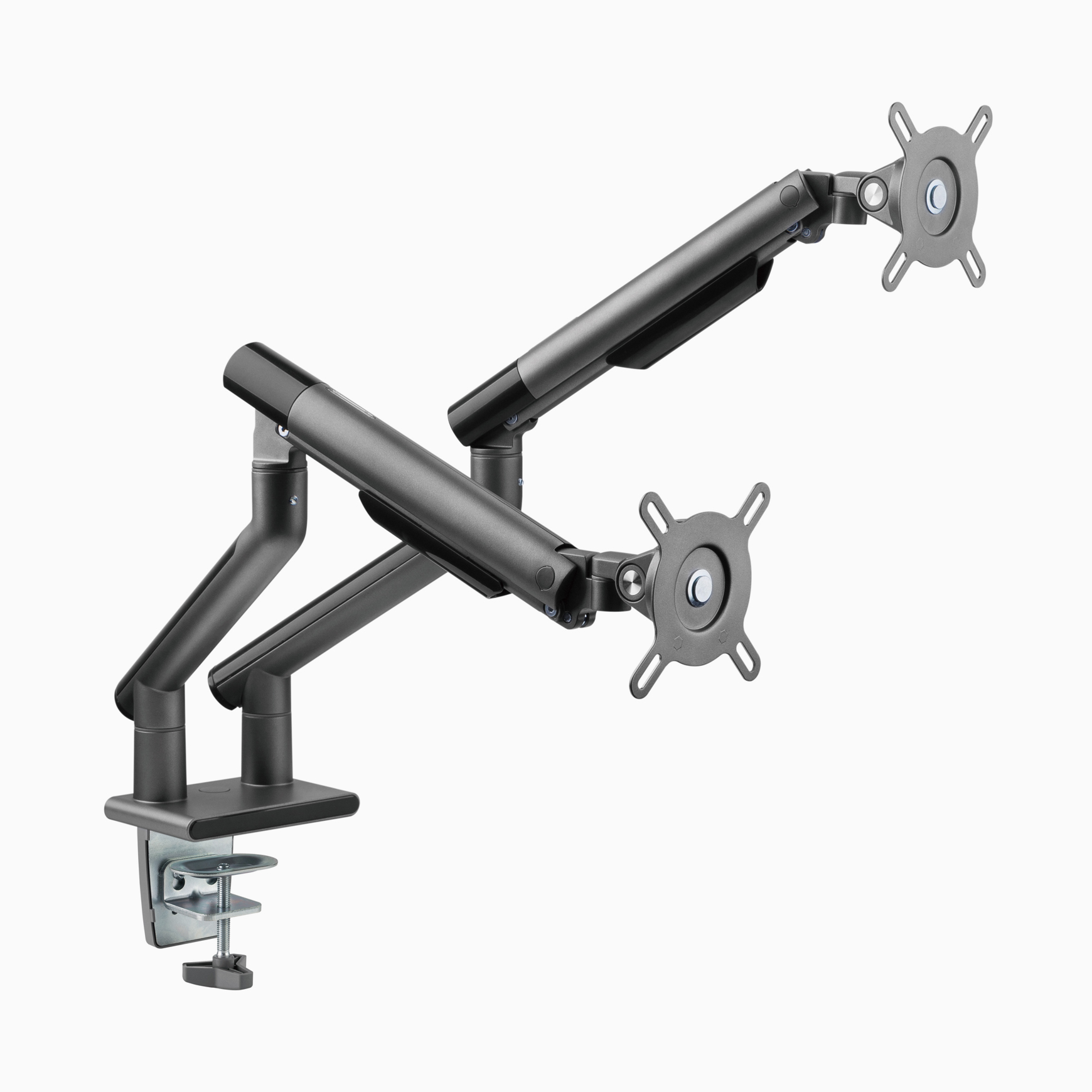 slim monitor arm, dual monitor arm, minimalist monitor mount, low-profile, VESA mount, ergonomic