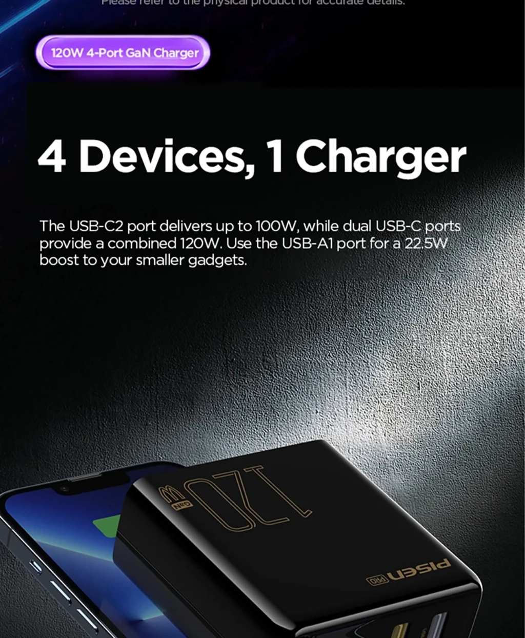 PISEN TS-C148 120W GaN fast charging charger set