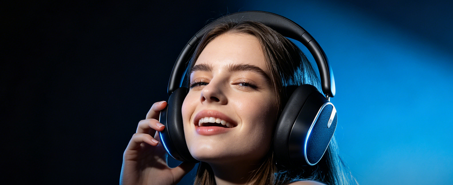 Hybrid Active Noise Cancelling Bluetooth Headphones, Wireless Bluetooth 6.0 Headphones Over Ear, 120