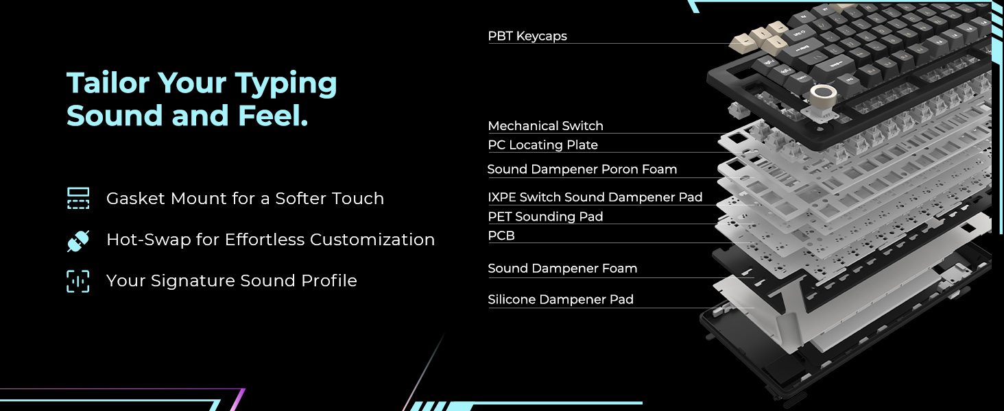 Rosewill Neon 75% Wireless Mechanical Keyboard
