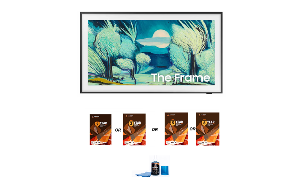 Samsung The Frame TV with Amber Protection Extended Coverage and Amber Screen Cleaner