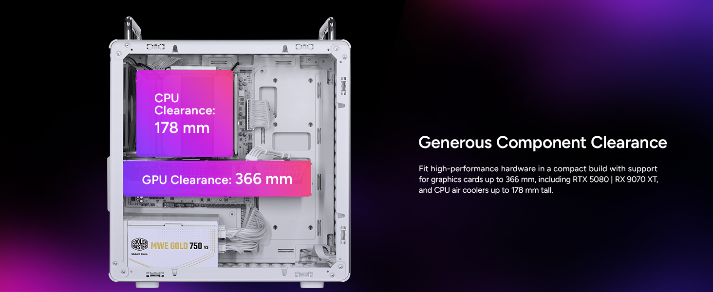 Cooler Master QUBE 340 Micro-ATX Compact -Tower PC Case - White