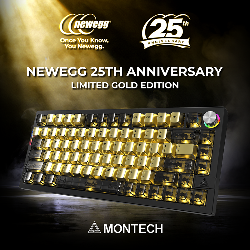 MONTECH MKey Pro Newegg 25th Anniversary Limited Gold Edition Mechanical Gaming Keyboard