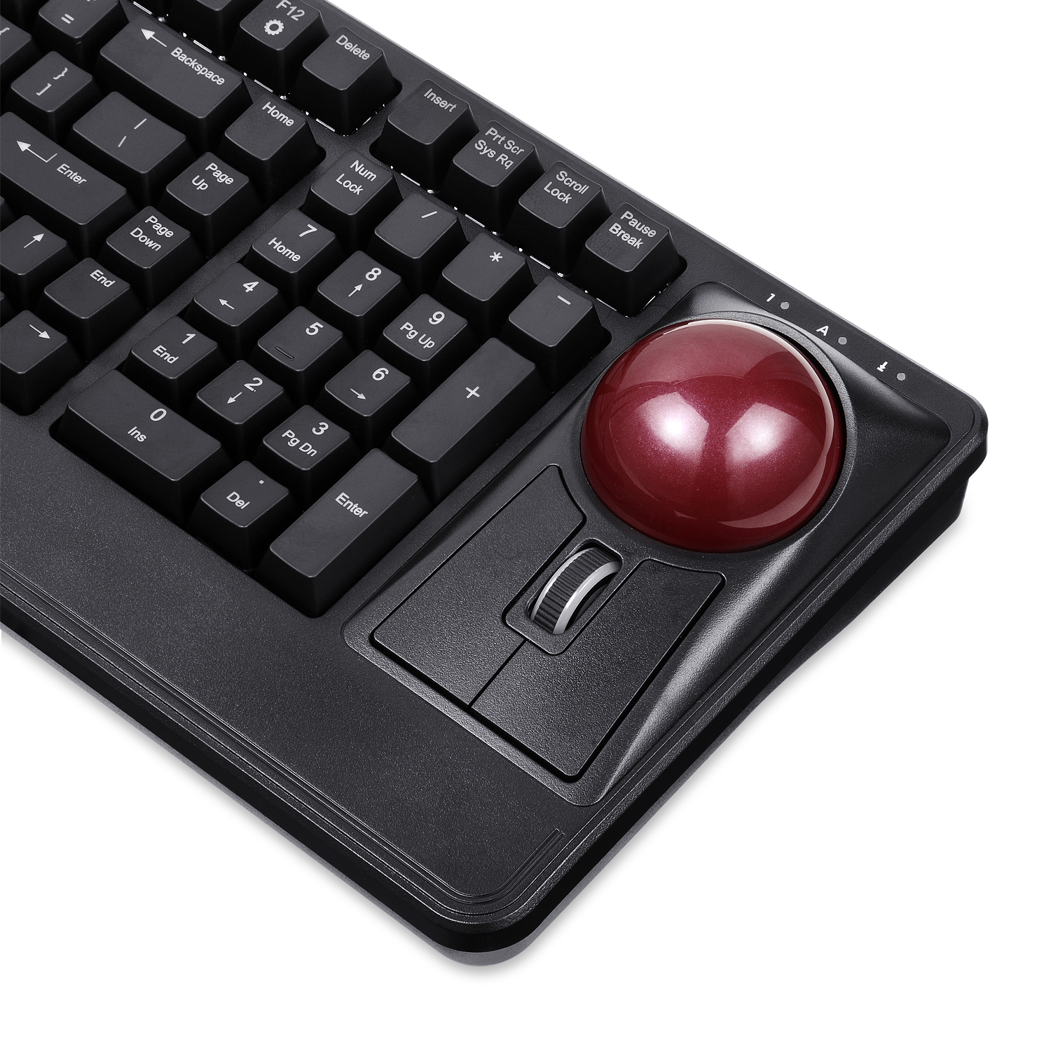 Perixx PERIBOARD322 Wired RGB Backlit Trackball Keyboard with 2 Hubs, Illuminated Mechanical