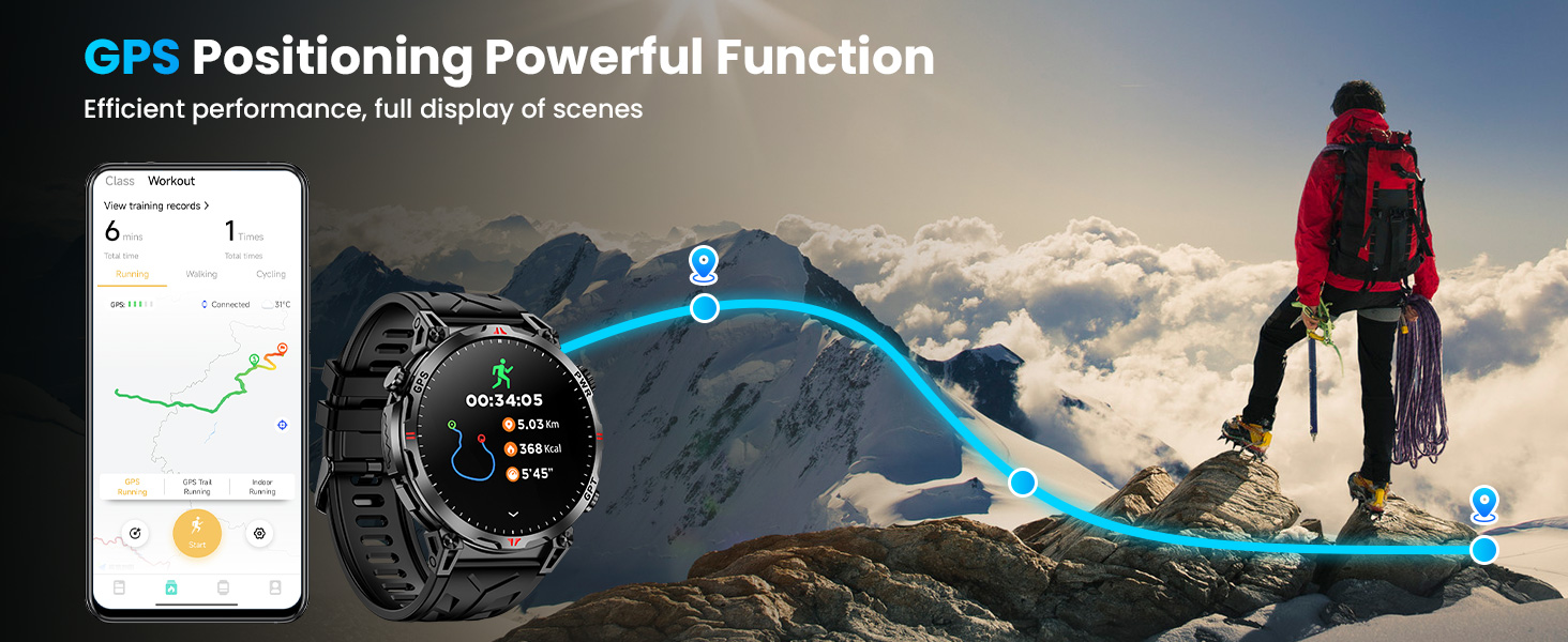 Military Smart Watch with GPS/Compass,Smartwatch with GPT Voice Assistant,1.56" AMOLED Screen