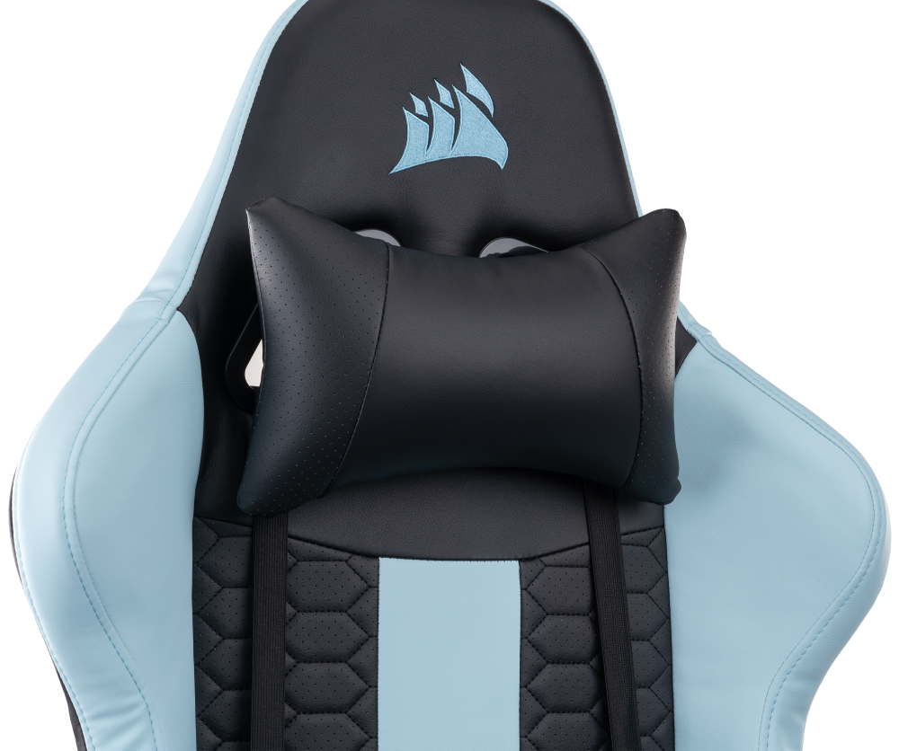Corsair TC100 Relaxed Gaming Chair (Black Blue Leatherette)