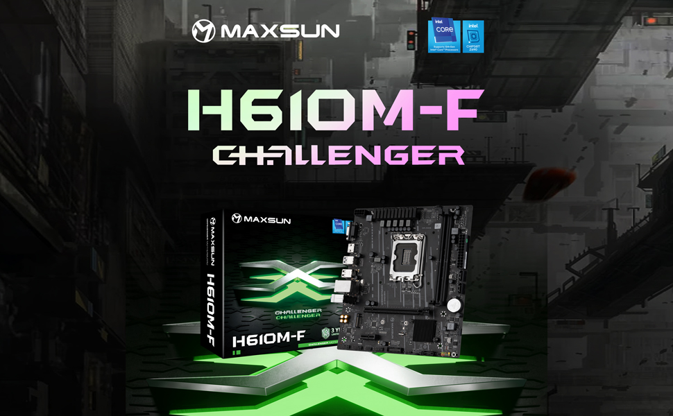 MAXSUN H610 M-ATX Motherboard (H610/ Intel LGA 1700/ Micro ATX/ DDR4/ M ...