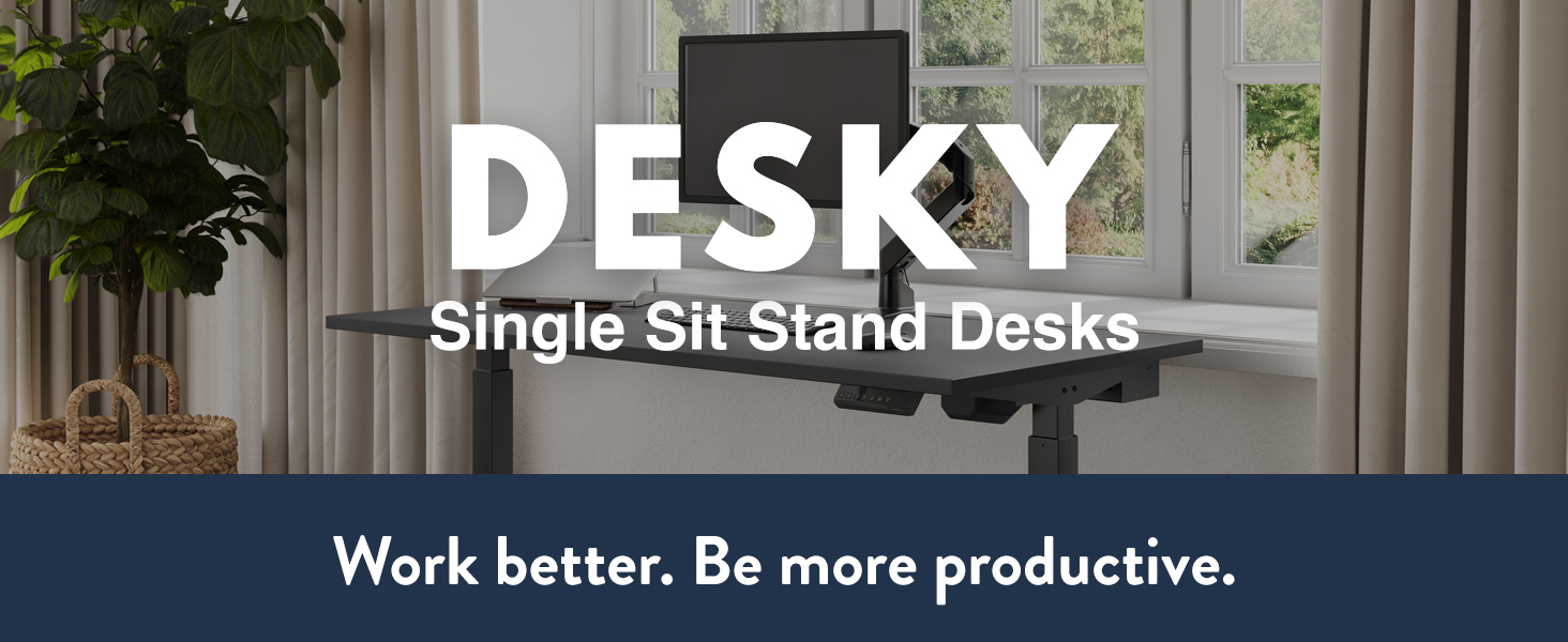 single motor sit stand gaming desk, electric height adjustable gamer desk, ergonomic standing desk