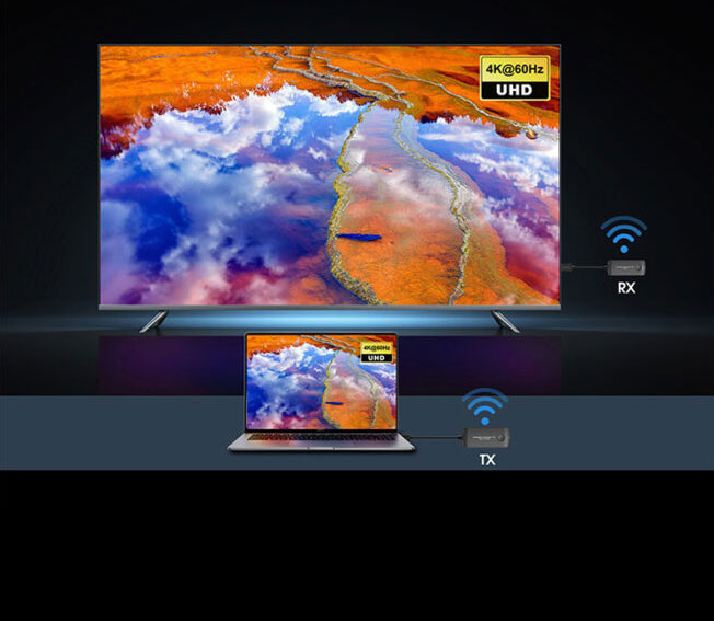 Rocstor TrueReach TR9 4K@60Hz Mini Portable 65ft (20M) HDMI over Wireless Extender 4096×2160@60HZ (Y10G009-B2)