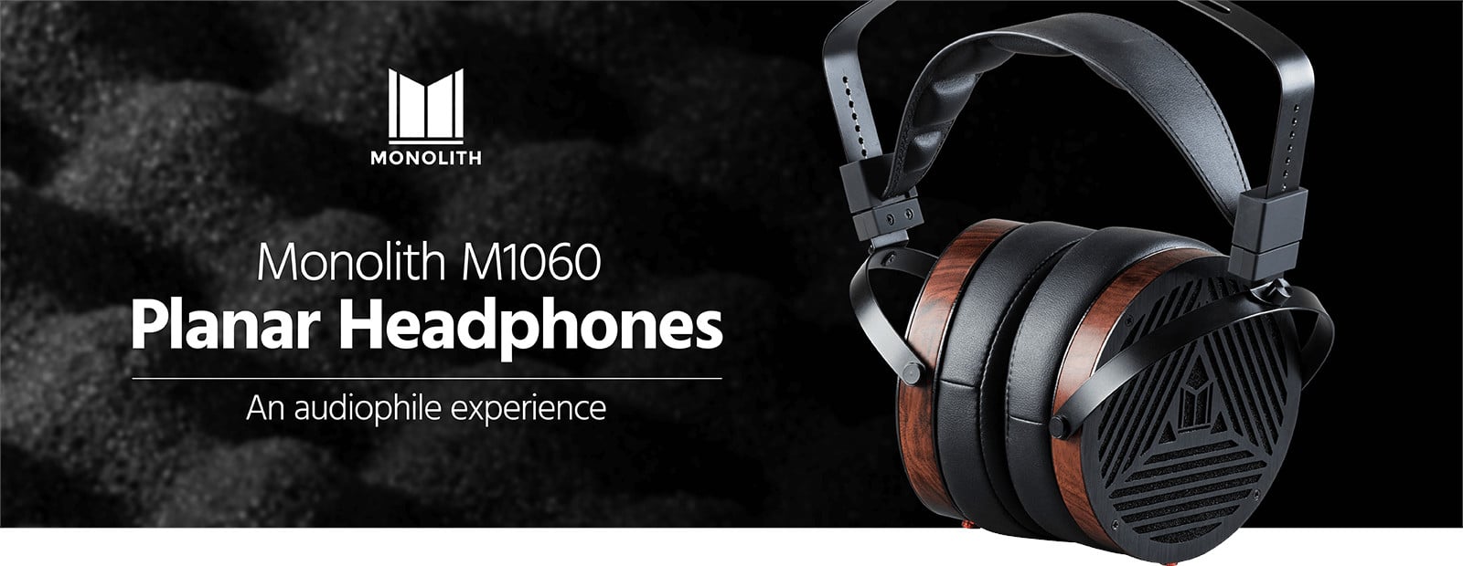 Monoprice Monolith M1060 Over Ear Planar Magnetic Headphones - Black/Wood  With 106mm Driver, Open Back Design, Comfort Ear Pads For