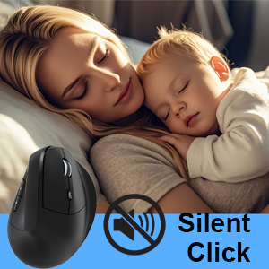 Wireless Mouse Ergonomic (Bluetooth + USB) Dual Mode Vertical Silent Portable Multi Device Ergo Upri
