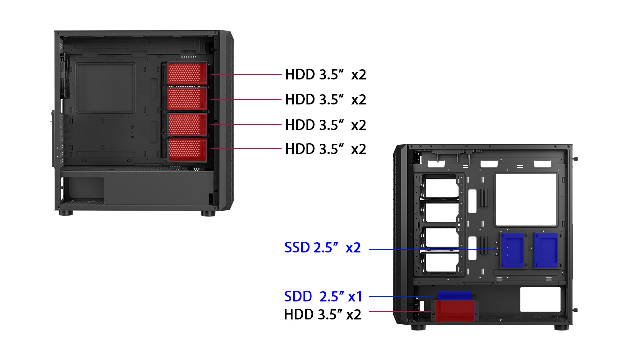 Classico Storage Case ATX Computer Case Mid Tower with 3x140mm &1x