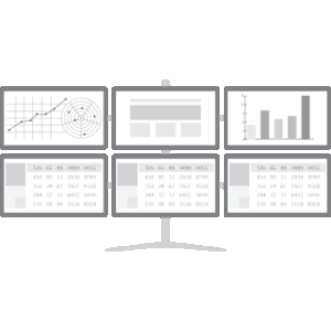 Hex 6 Monitor Free Standing Desk Mount for 15~30in Monitors