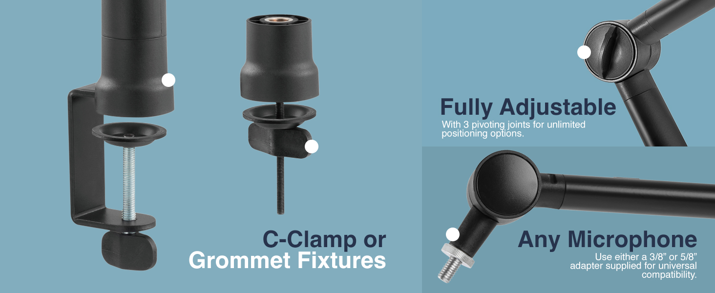 Desky Adjustable Microphone Boom Arm