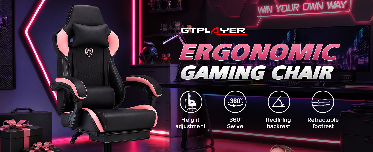 Gaming Chair with Footrest