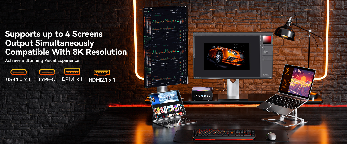 Quad Screens 8K Display