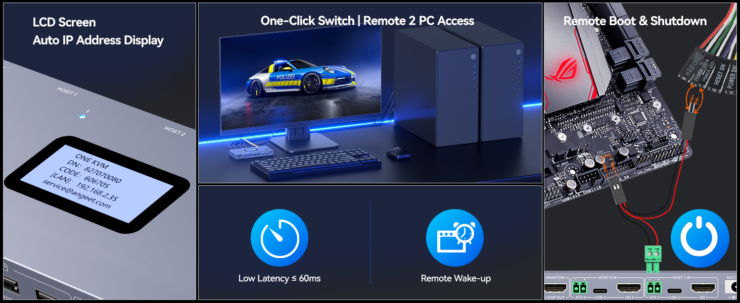 Simple setup; package comes with all required cables.