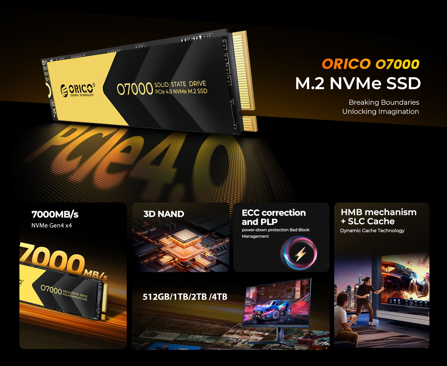 ORICO 2TB M.2 NVMe SSD PCIe 4.0 x4 Internal Solid State