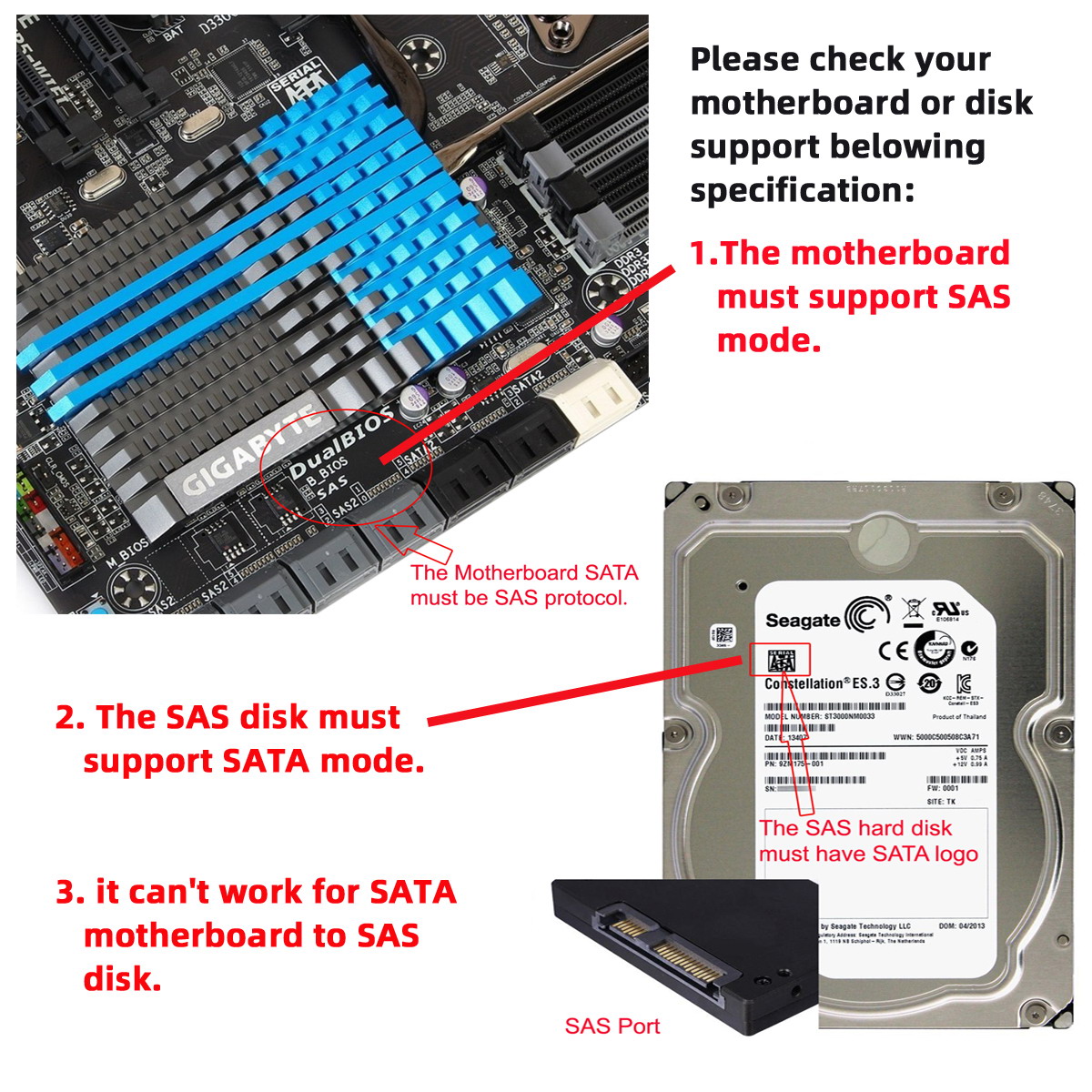 SAS to SATA adapter
