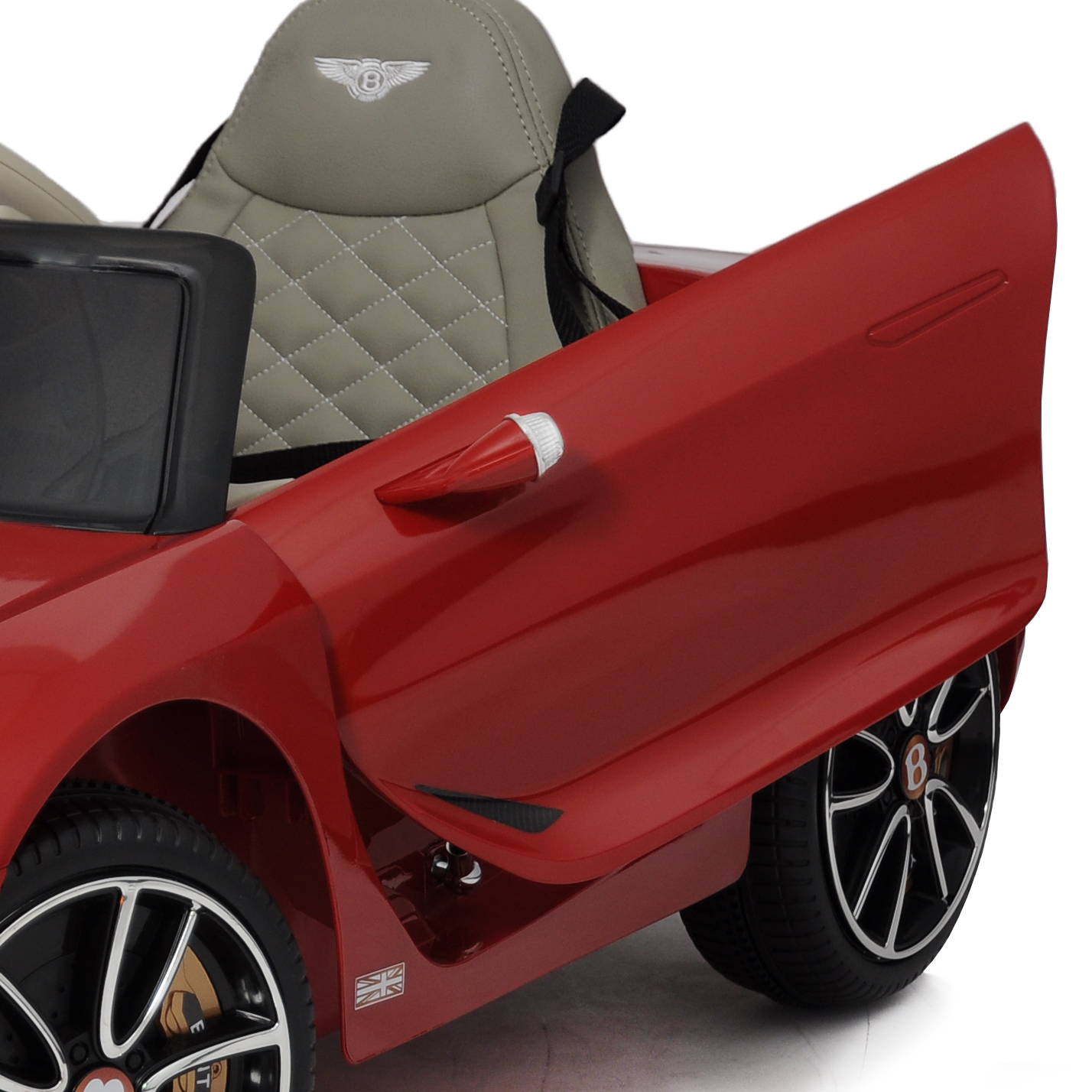 details of bentley car, scissor doors, bentley ride on, bentley kids car